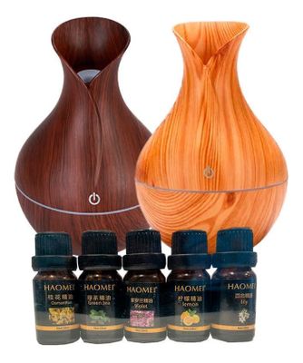 Pack 2 Humidificadores Jarron + 5 Esencias 10 Ml