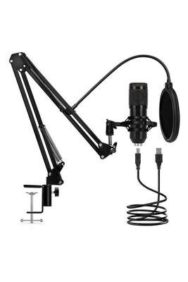 Kit Micrófono Condensador Cardioide BM-828 Negro