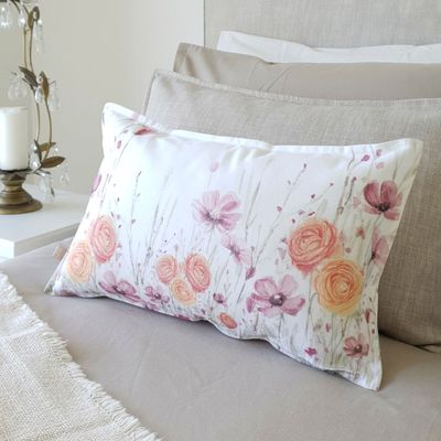 Imagen 2 del producto FUNDA COJÍN ALGODÓN RANÚNCULOS 50X30