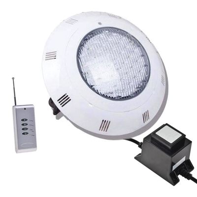 Foco LED Piscina RGB Con Control Remoto Gris 24W/12V + Fuente De Poder 5Amp