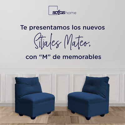 Imagen 2 del producto Par Butacas Mateo Chenille Azul Pata Plastica 1C