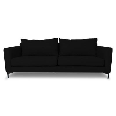 Imagen 1 del producto Sofá Alanna Felpa Negro 3 Cuerpos