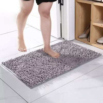 Alfombra Baño Microfibra Bajada Ducha Absorbente 50 X 80 Cm - Gris