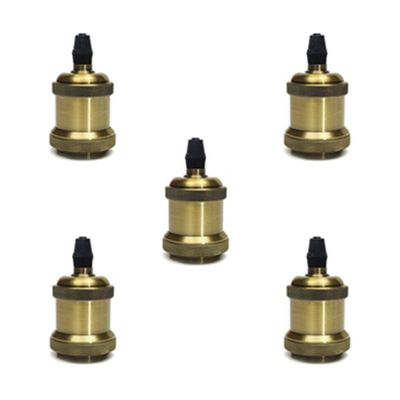 Pack 5 Soquetes E-27 Retro Dorado Vintage