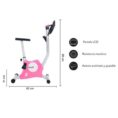 Imagen 2 del producto Bicicleta Estática E10 Rosada