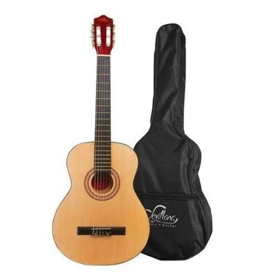 Guitarra Clasica con Alma y Funda Sevillana Natural 39 Pulgadas