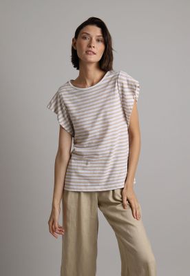 Polera Con Mangas De Volados A Rayas Esprit