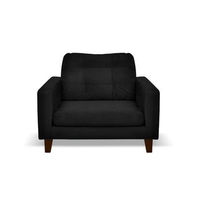 Sofa Napoles 1 Cuerpo Tela Velvet Negro