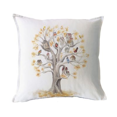 FUNDA COJÍN ALGODÓN ARBOLITO 45X45