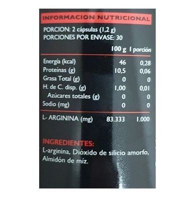 Imagen 2 del producto Arginina 1000 - My Nutrition - 60 Capsulas