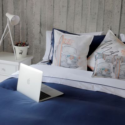 Imagen 2 del producto CUBREPLUMÓN ALGODÓN STONE WASH AZUL KING