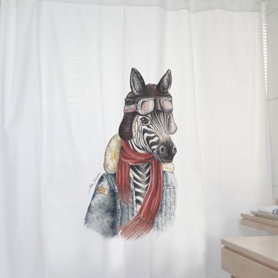 Imagen 2 del producto CORTINA DE BAÑO ALGODÓN CEBRA AVIADORA