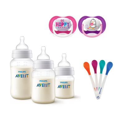 Set Avent 9pzs mamaderas-cucharas-chupetes