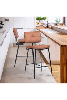 Imagen 2 del producto Pack 2 Pisos de Bar con Espaldar Acolchado Café