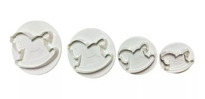 Imagen 2 del producto 4 Molde Fondant Cortador Con Expulsor Fondant Caballito