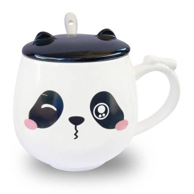 Imagen 1 del producto Tazón Te Ceramica Cocina Panda Carita Kawaii 350ml