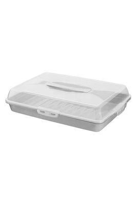 Caja Porta Alimentos Rectangular Gris