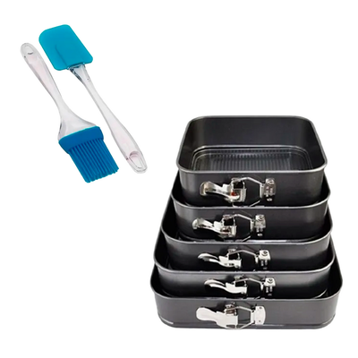 Molde Reposteria 5 Piezas + Set Brocha y Mezquino