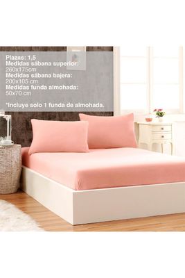 Imagen 2 del producto Juego Sábanas Microfibra Monaco 1,5 Plazas Rosado