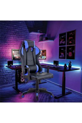 Imagen 2 del producto Silla Gamer Egonómica con Reposa Cabezas Azul
