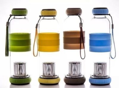 Imagen 2 del producto Botella De Vidrio 420 Ml Té Infusión + Funda