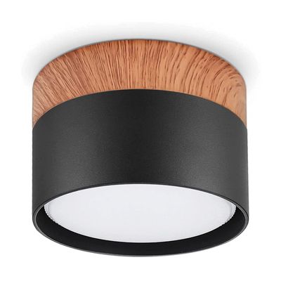 Panel LED Deco Sobrepuesto Madera 6W Negro Frío