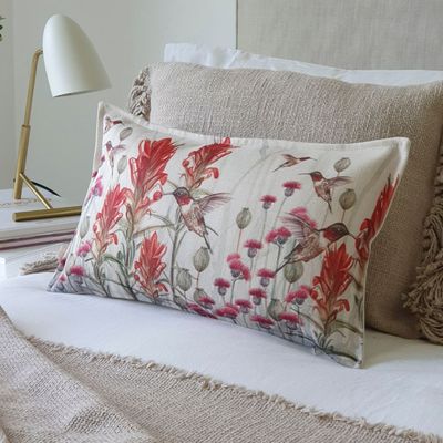 Imagen 2 del producto FUNDA COJÍN MARISA JARDÍN SILVESTRE LILA Y ROJO 50X30