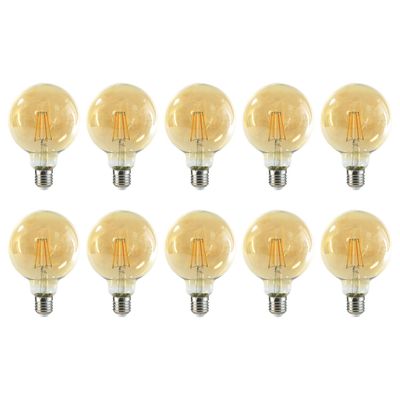 Pack 10 Ampolleta Globo LED E-27 Filamento 6W G95 Dimebale SEC