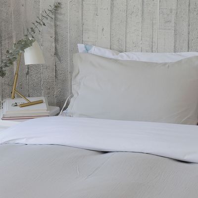 CUBREPLUMÓN ALGODÓN STONE WASH GRIS CLARO 1,5 PLAZA