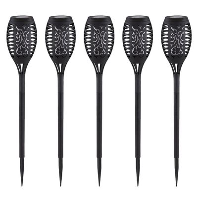 Pack 5 Antorchas LED Estaca Efecto Llama Para Exterior con Carga Solar