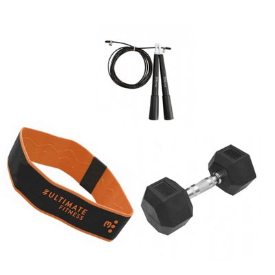 Banda Elástica Gr3+ Mancuerna 2.5Kg+ Cuerda Salto