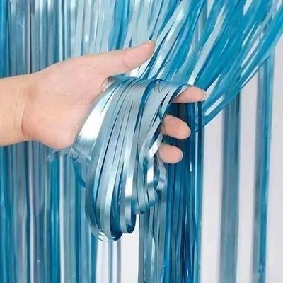 Cortina Azul Guirnaldas Cumpleaños Cortina De Cumpleaños