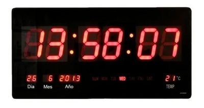 Reloj Digital Pared Led Jh3615 Fecha Temperatura