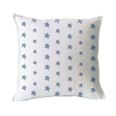 FUNDA COJÍN ALGODÓN  ESTRELLITAS AZULES 45X45