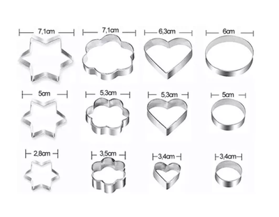 Imagen 2 del producto 12 Moldes De Galleta Cortador Galletas Moldes Galletas