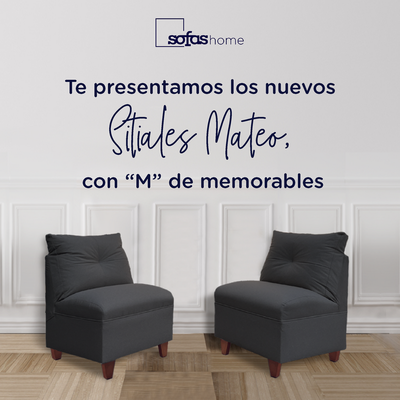 Imagen 2 del producto Par Butacas Mateo Chenille Grafito Pata Madera 1C