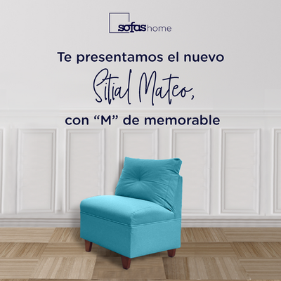 Imagen 2 del producto Butaca Mateo Chenille Turquesa Pata Madera 1C