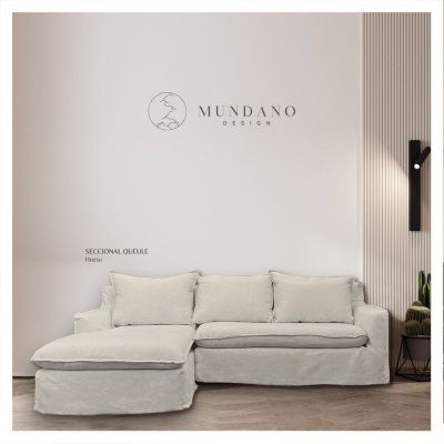 Imagen 2 del producto Seccional Queule Chenille Hueso 3C