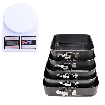 Molde De Reposteria 5 Piezas + Balanza de Cocina