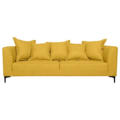 Sofá Cordelia Chenille Tipo Lino Ambarino 3 Cuerpos