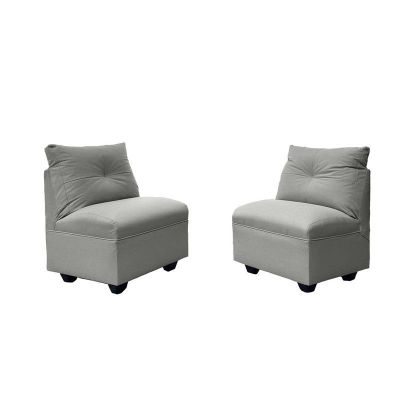 Par Butacas Mateo Chenille Gris Pata Plastica 1C
