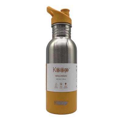 Botella Metálica Con Mango 600ml Amarillo / Celeste - Keep