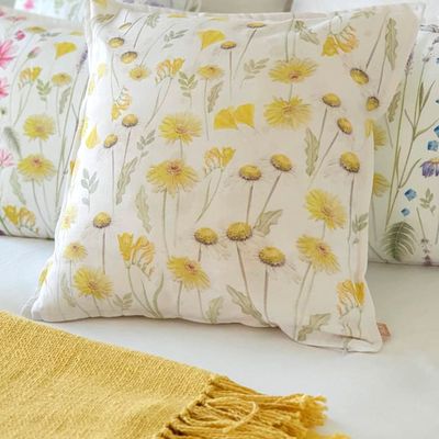 Imagen 2 del producto FUNDA COJÍN ALGODÓN PRIMAVERA AMARILLA 45X45