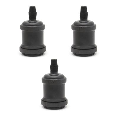 Imagen 1 del producto Pack 3 Soquetes E-27 Retro Negro Vintage