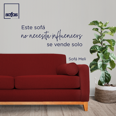 Imagen 2 del producto Sofá Meli Felpa Rojo 3 Cuerpos