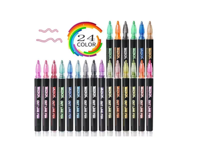 Imagen 2 del producto Lapices Marcadores Mágicos Metálicos Con Contorno 24 Colores