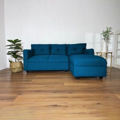 Imagen 2 del producto Seccional Mateo Chenille Azul Pata Plastica