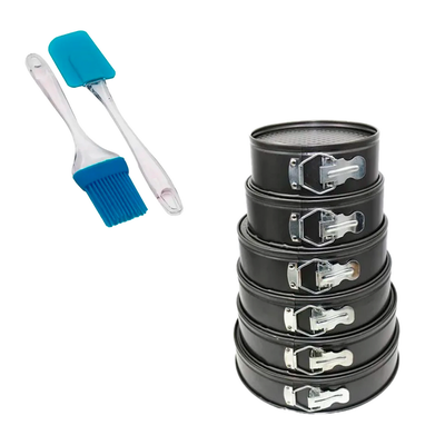 Molde Reposteria 6 Piezas + Set Brocha y Mezquino