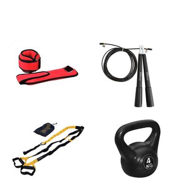 BandasSnTP+Kettlebell 4kg+Pesas 0.5+Cuerda SaltoS
