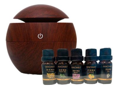 Humidificador Difusor De Aroma + 5 Esencias 10 Ml